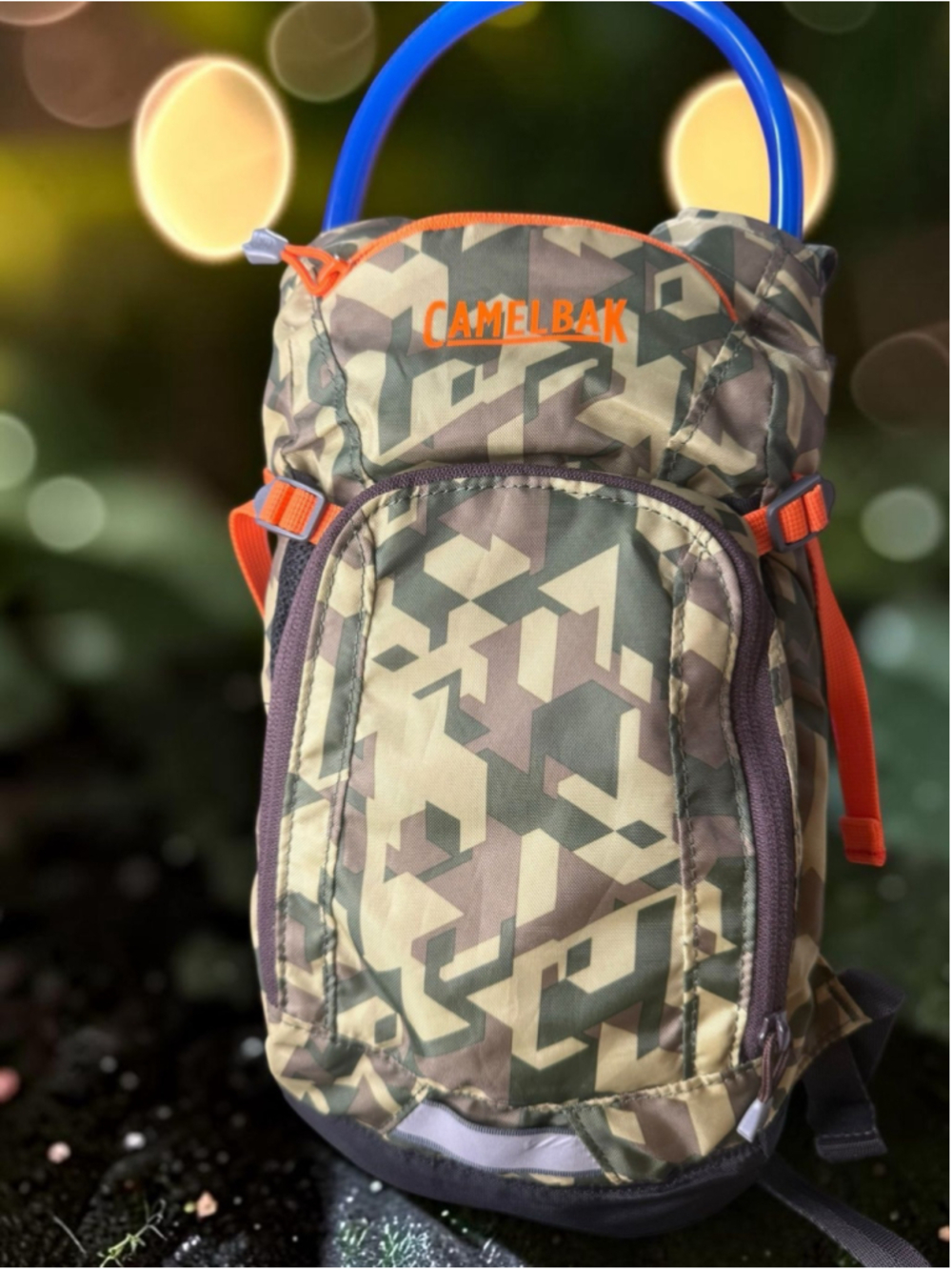 CamelBak Kids Hydration Backpack Camo Geometric Print with Reservoir